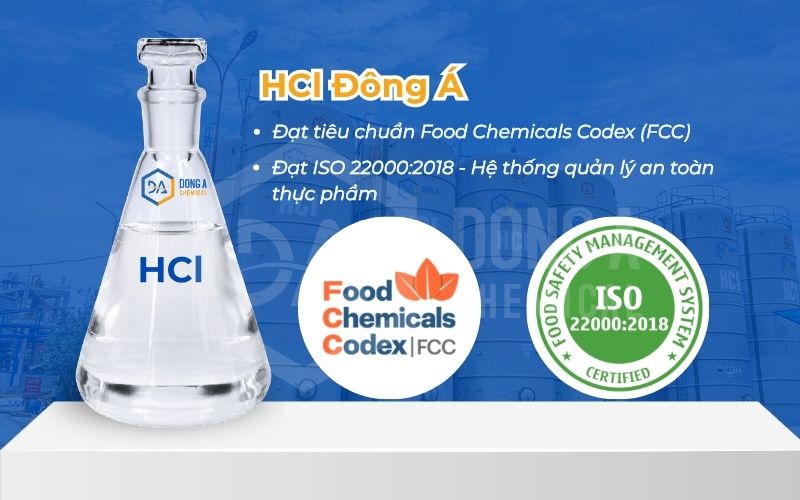 Tiêu chuẩn hóa chất HCl dùng trong công nghiệp thực phẩm